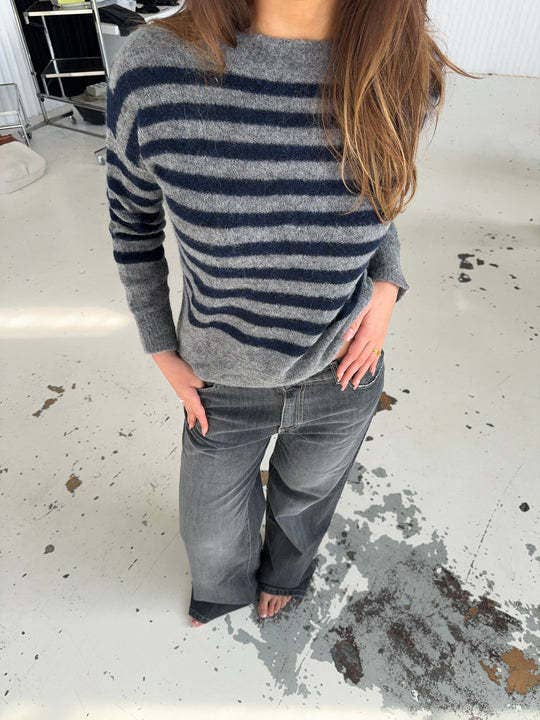 Casual, loose and laid-back striped sweater