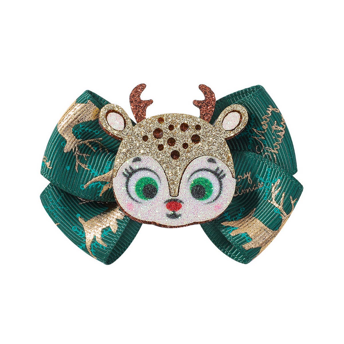 CHILDREN'S PRINTED GLITTER BOW HAIRPIN