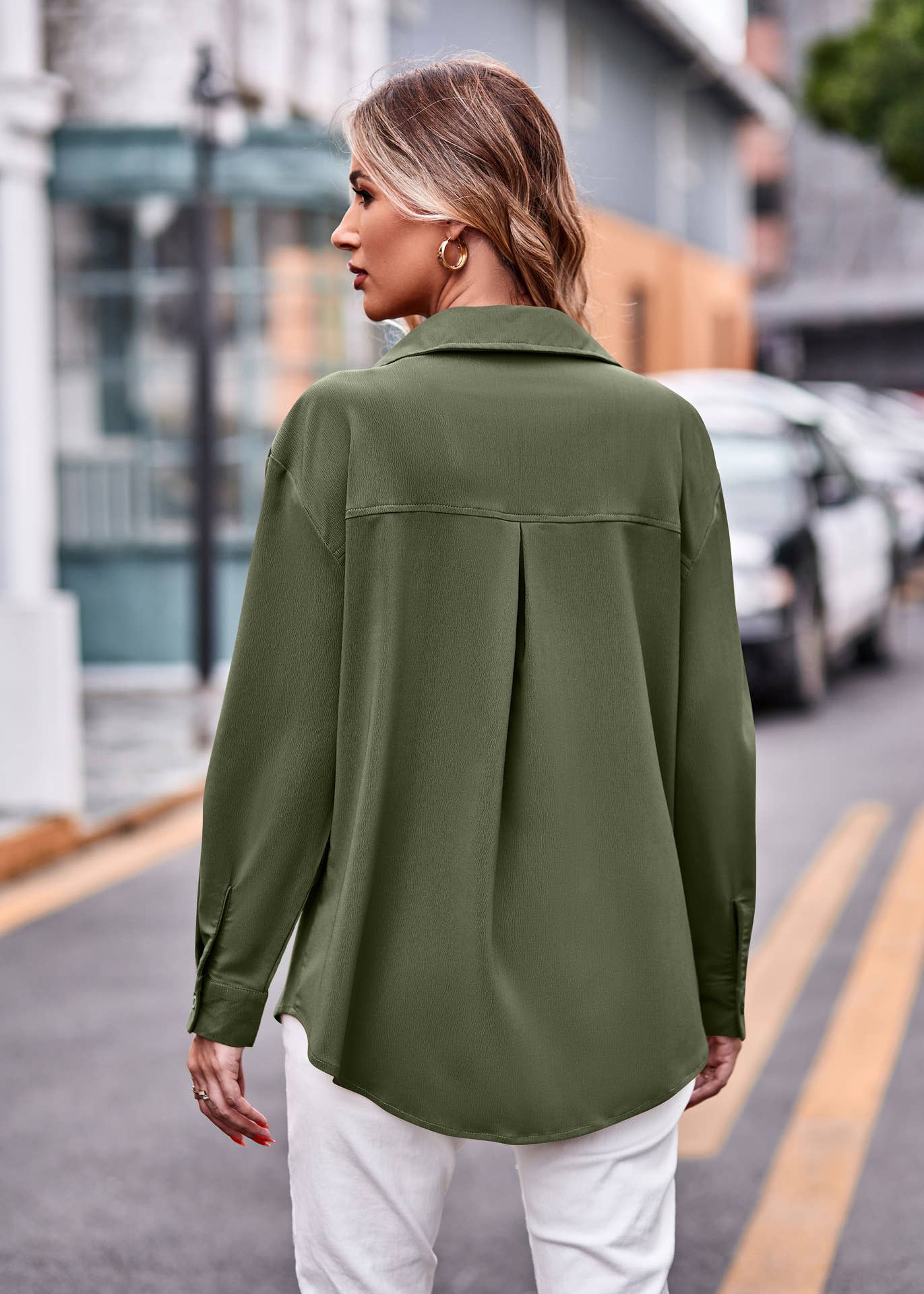 Commuter solid color single-breasted shirt