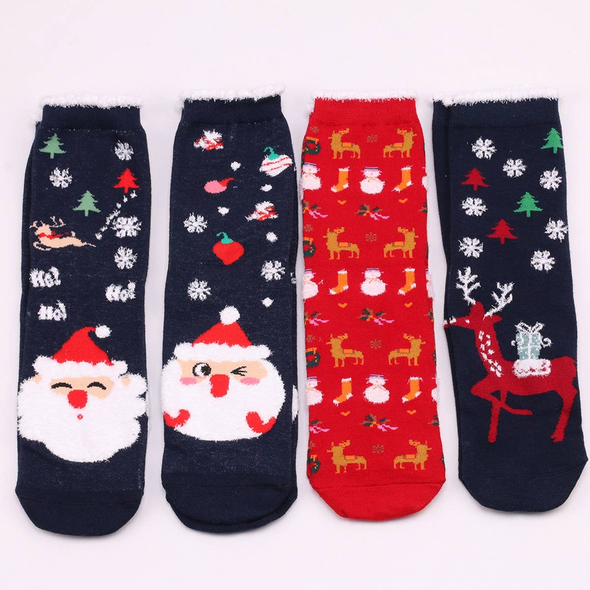 CWMS02687_CHRISTMAS WOMEN KNEE HIGH HOLIDAY SOCKS