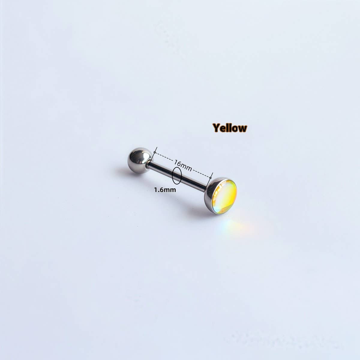 Fashion Titanium Tongue Stud with Glitter Design_CWMM9594