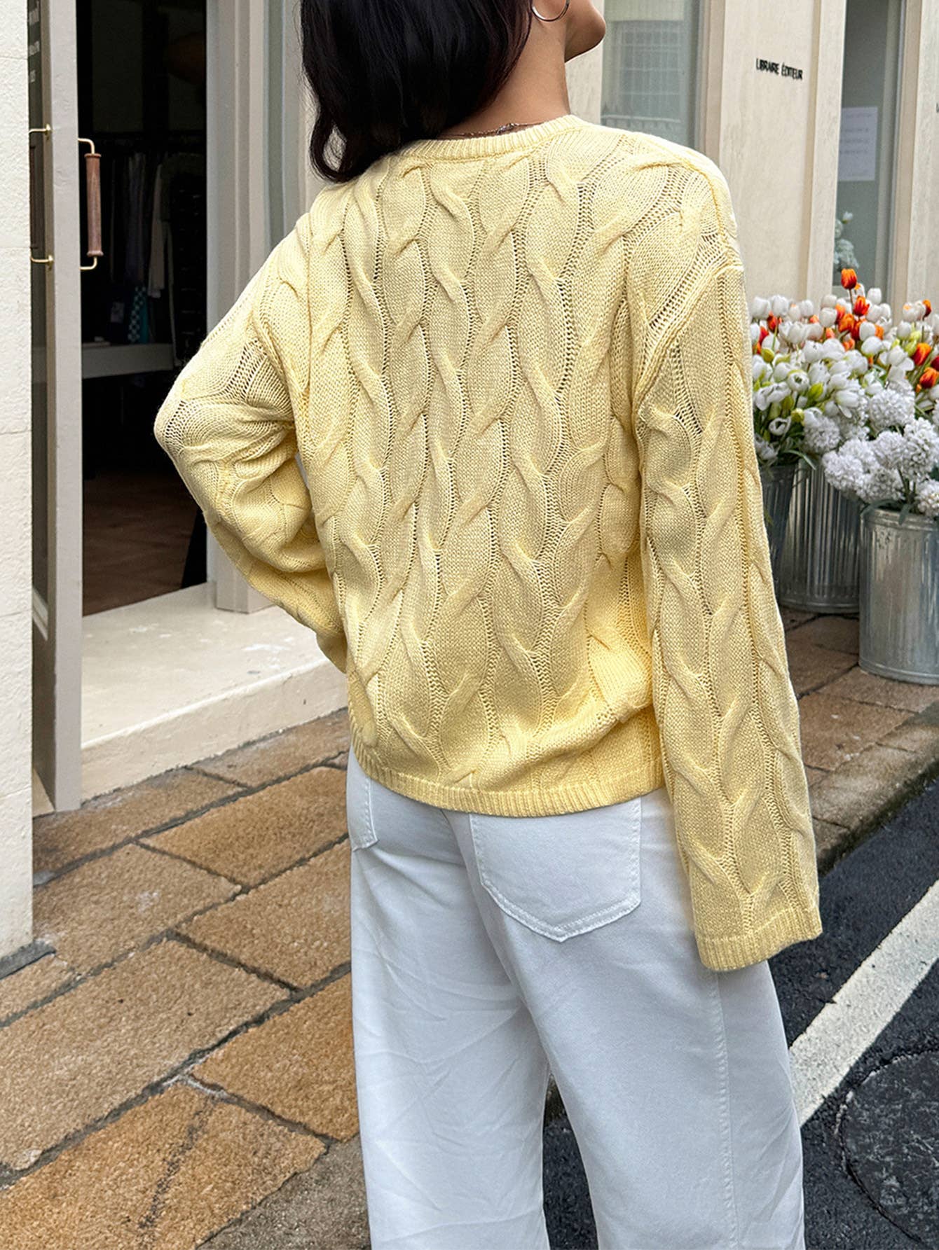 Casual and simple long-sleeved solid-color Sweater