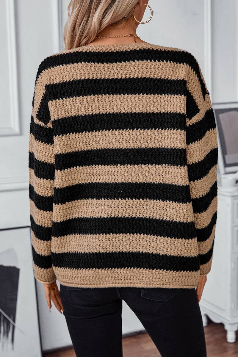 CWOSWL2814_CONTRAST STRIPED BOAT NECK SWEATER