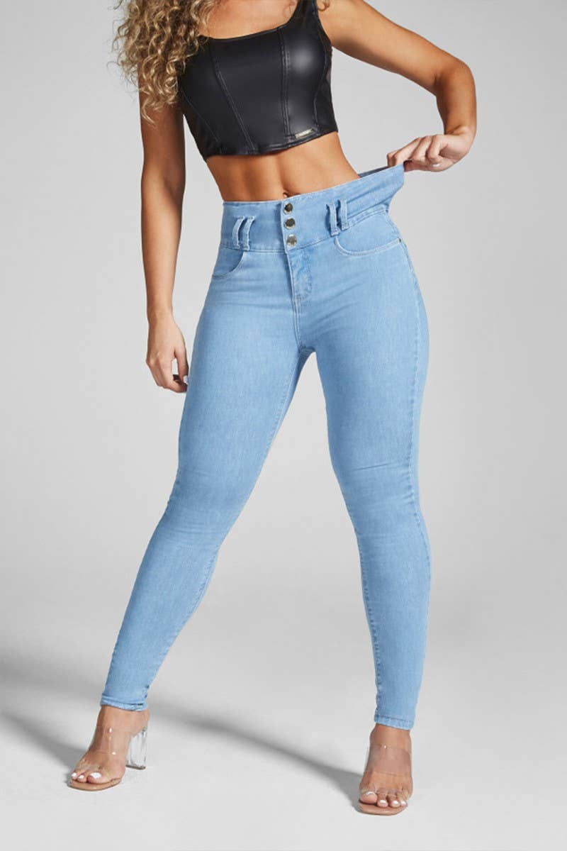 CWJP0599_HIGH WAIST STRETCH BUTT LIFTING SKINNY JEANS