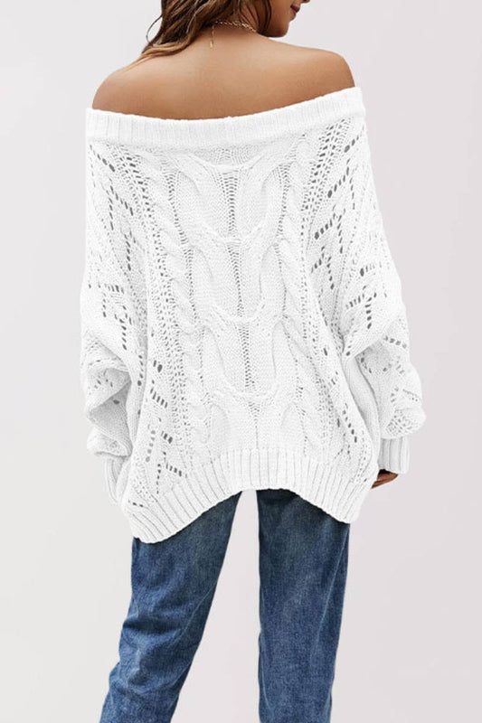 CWOSWL5842_LONG-SLEEVED SWEATER WITH CUT-OUT SHOULDER