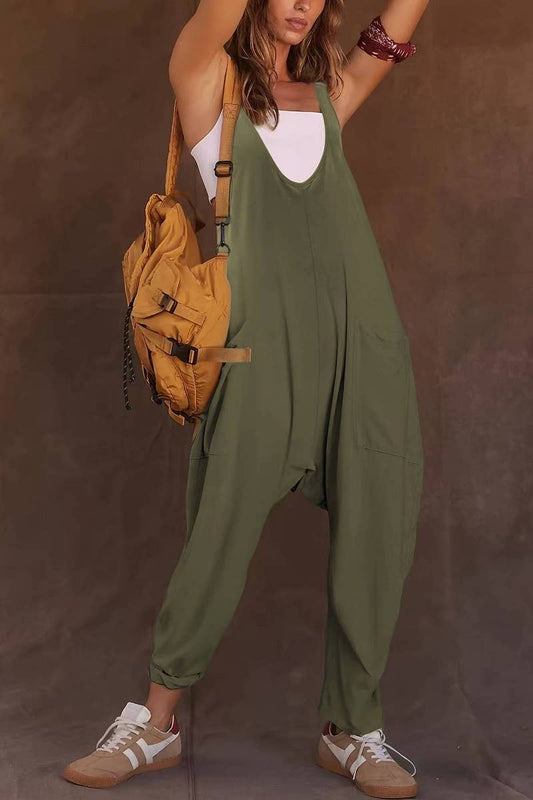 CWSBSSL0140_KNITTED ADJUSTABLE STRAP JUMPSUIT