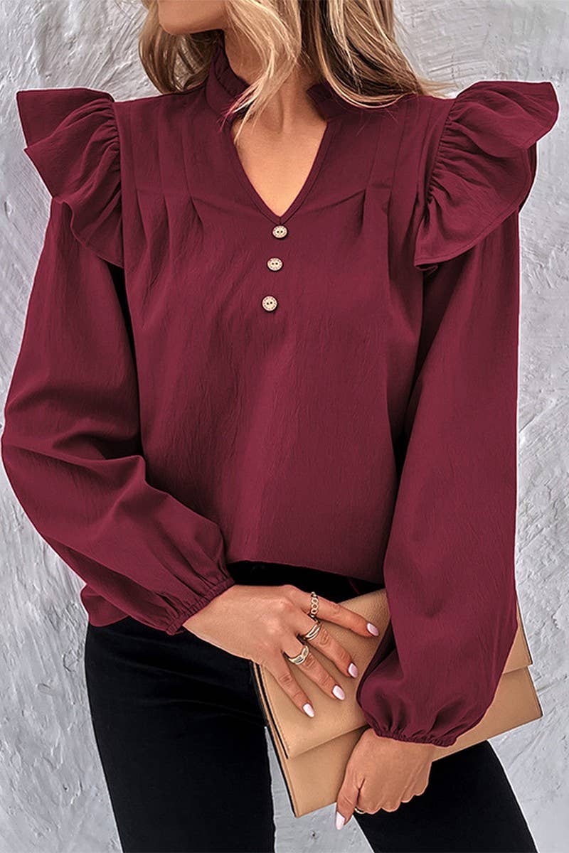 CWTBLL3585_AUTUMN AND WINTER SOLID COLOR LOOSE SHIRT DESIGN