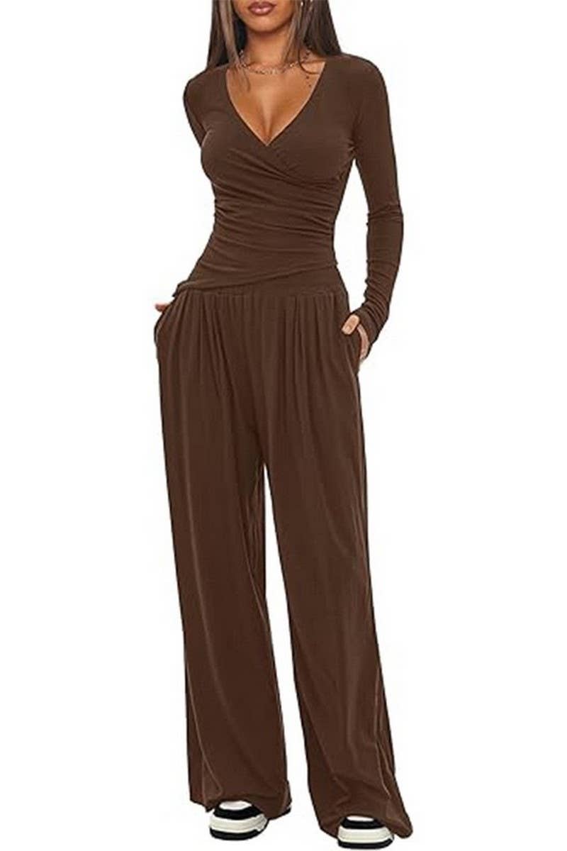 CWSTB00457_SOLID LONG SLEEVE TOP & WIDE LEG PANTS SET