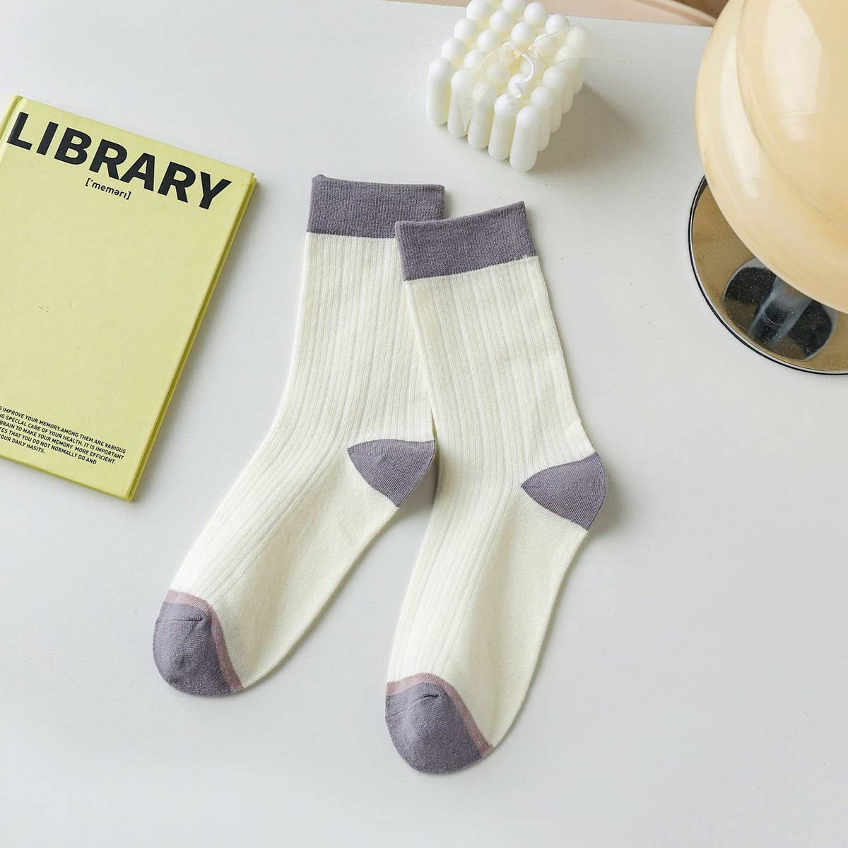 VERSATILE COLOR-BLOCK STRIPED WOMEN'S SOCKS