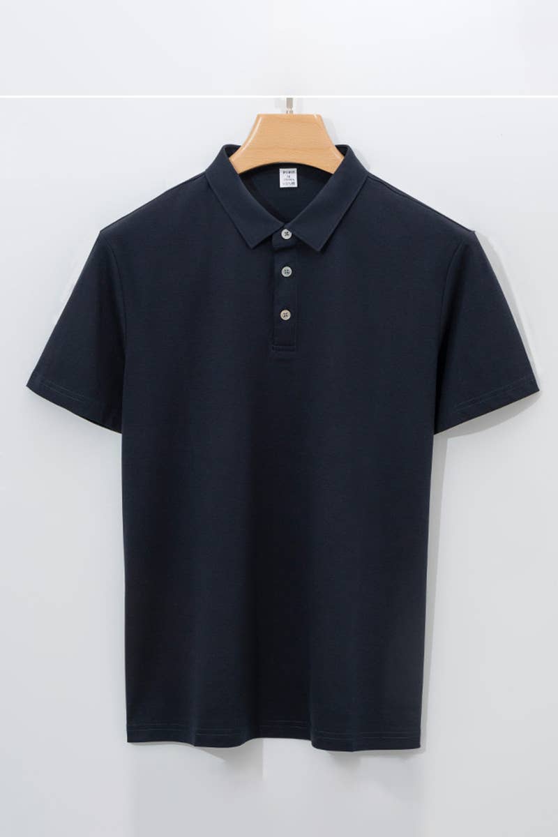 CWTBLS1788_SIMPLE SOLID COLOR ALL-MATCH MEN'S GPOLO SHIRT