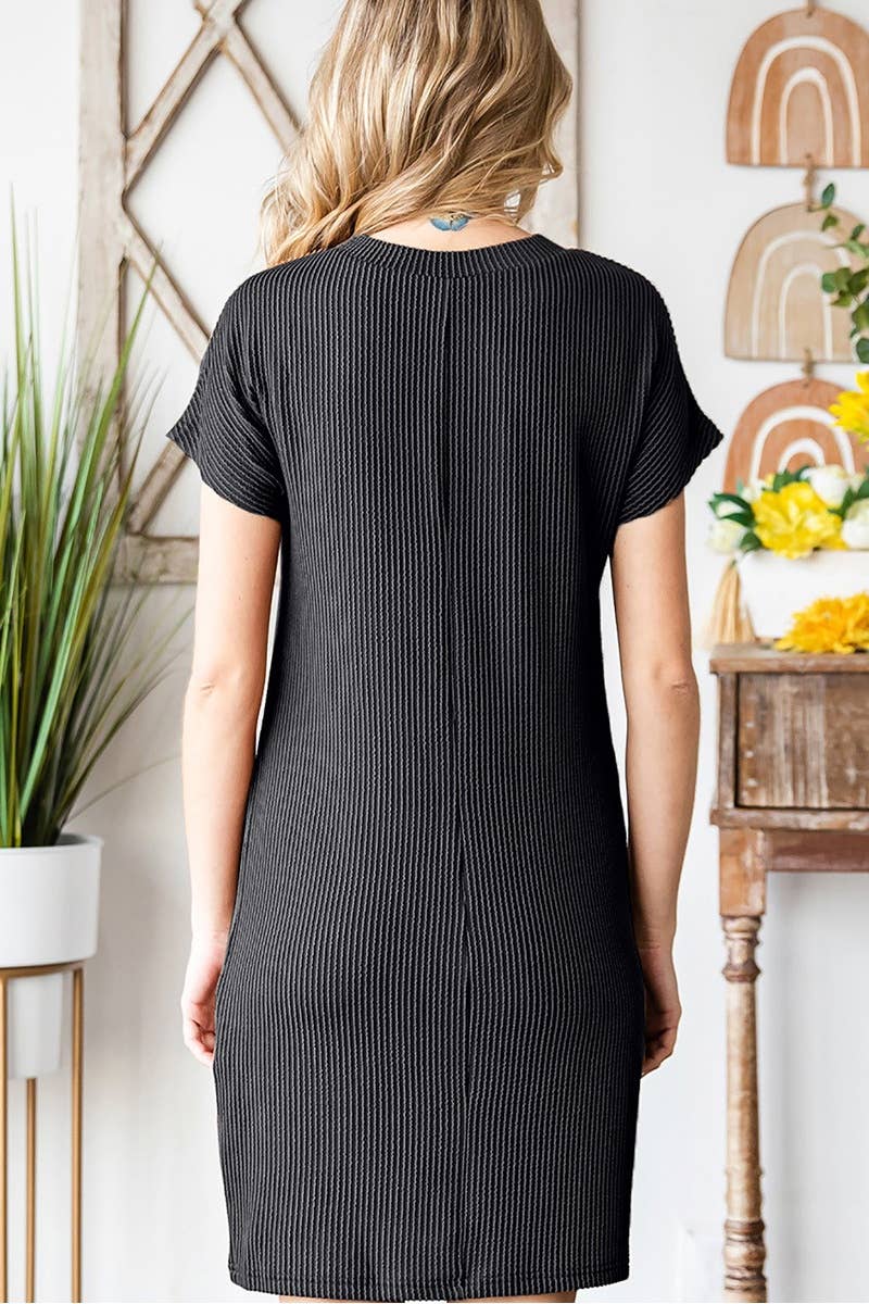 CWDSD5197_KNIT CREW NECK SHORT-SLEEVED DRESS SHORT