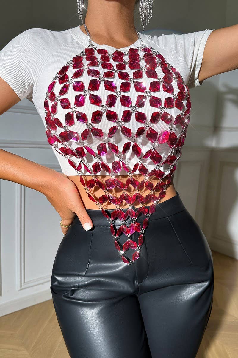 CWTTSL0399_SEXY GEM HAND-PAINTED HALTER TANK TOP