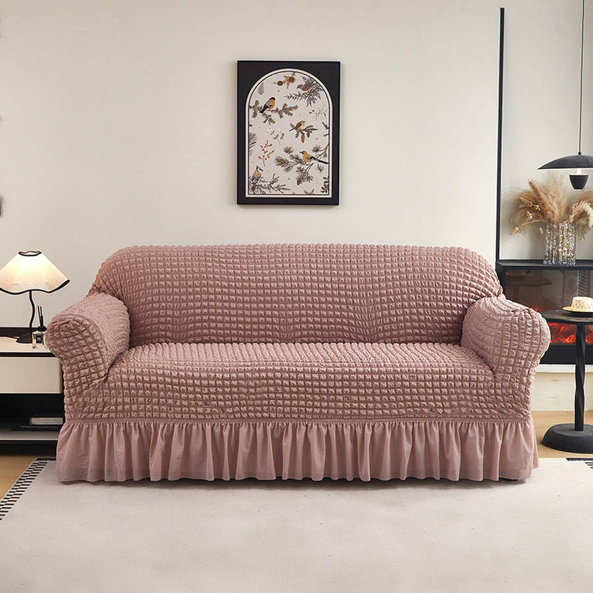 Puckered Skirt Sofa Cover, Thick & Stretchy_CWMM8321
