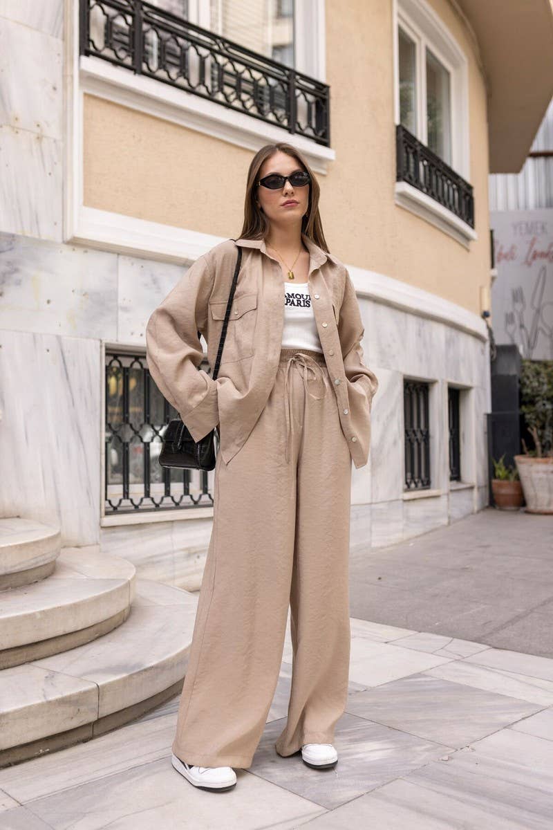 CWSS1064_SPRING AND AUTUMN LOOSE CASUAL TWO-PIECE SUIT