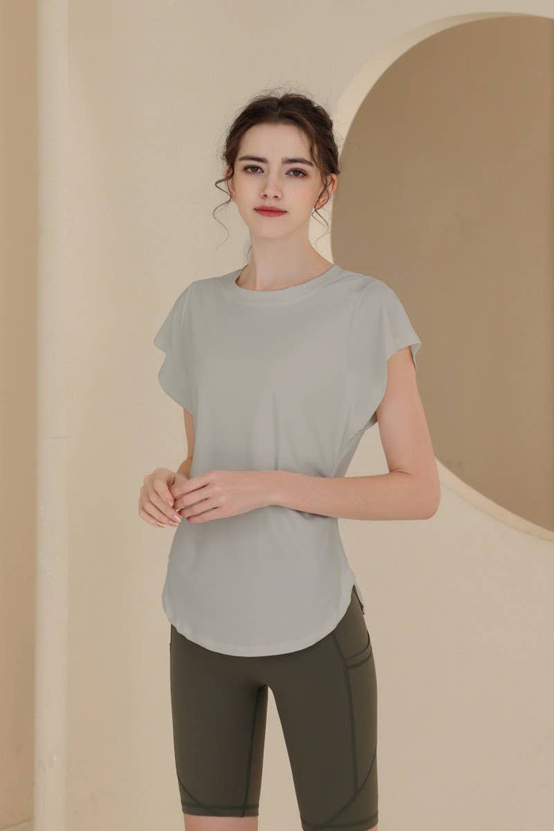 CWTSTS0394_ROUND NECK SHORT SLEEVE FITNESS YOGA TOP