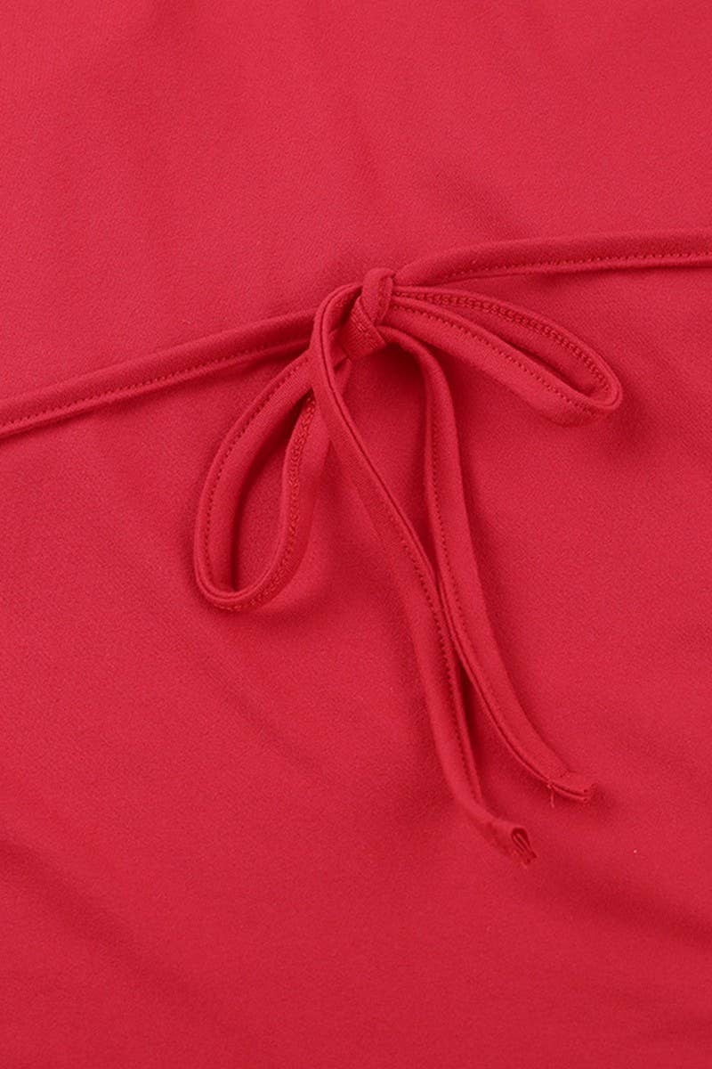 CWTBLS1929_LACE TRIM DEEP V SHORT SLEEVE SEXY TEE TOP