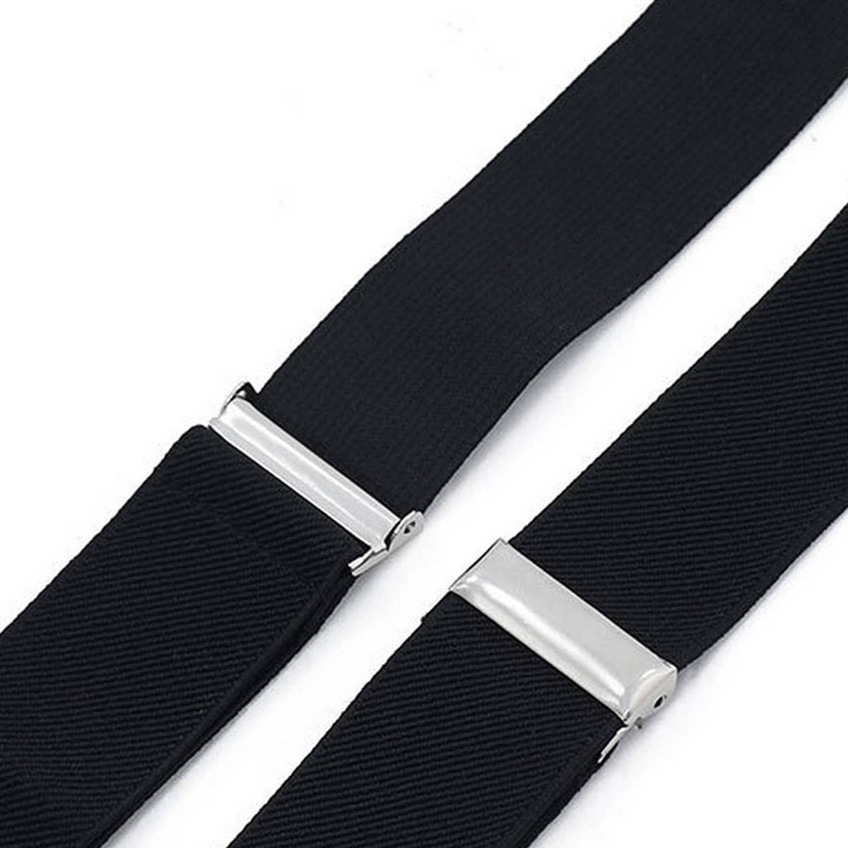 3.5CM BLACK SOLID COLOR SUSPENDER CLIP_CWMM1102