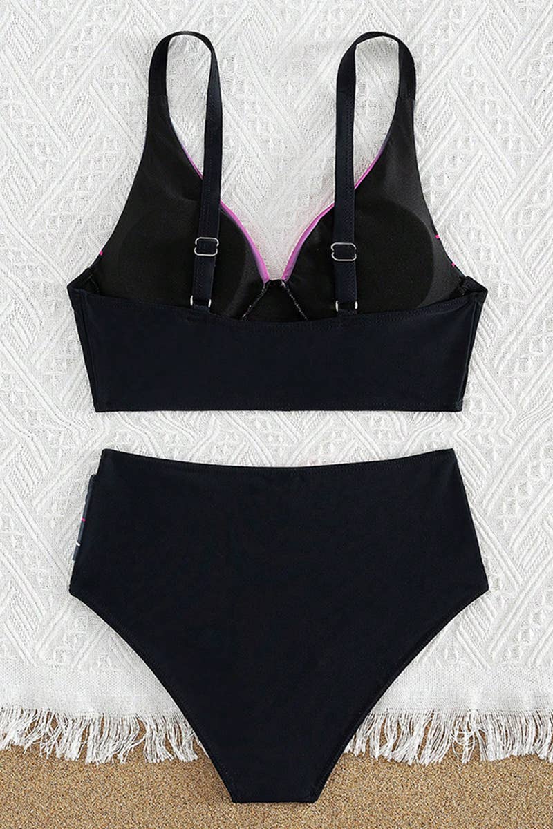 CWMW0827_CROSS STRAP SEXY TWO-PIECE BIKINI SWIMSUIT