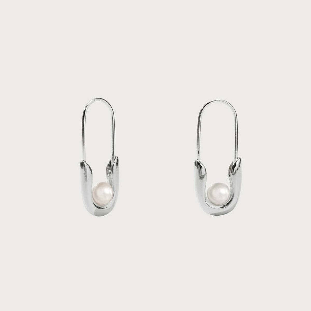 Copper Gold Freshwater Pearl Pin Earrings