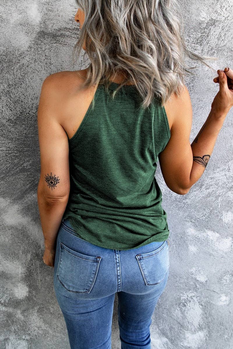 CWOV0368_SUMMER ROUND NECK SLEEVELESS SOLID COLOR TANK TOP