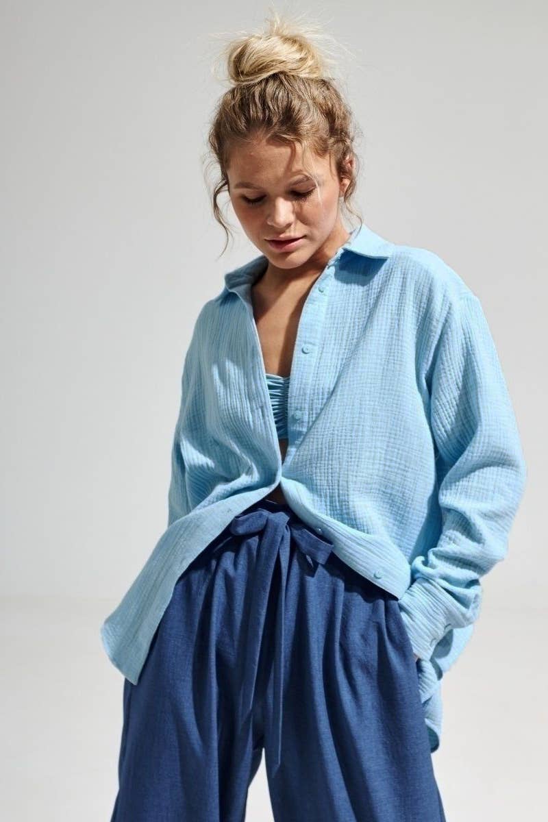 CWTSTL1617_AUTUMN COTTON CREPE LONG-SLEEVED SHIRT