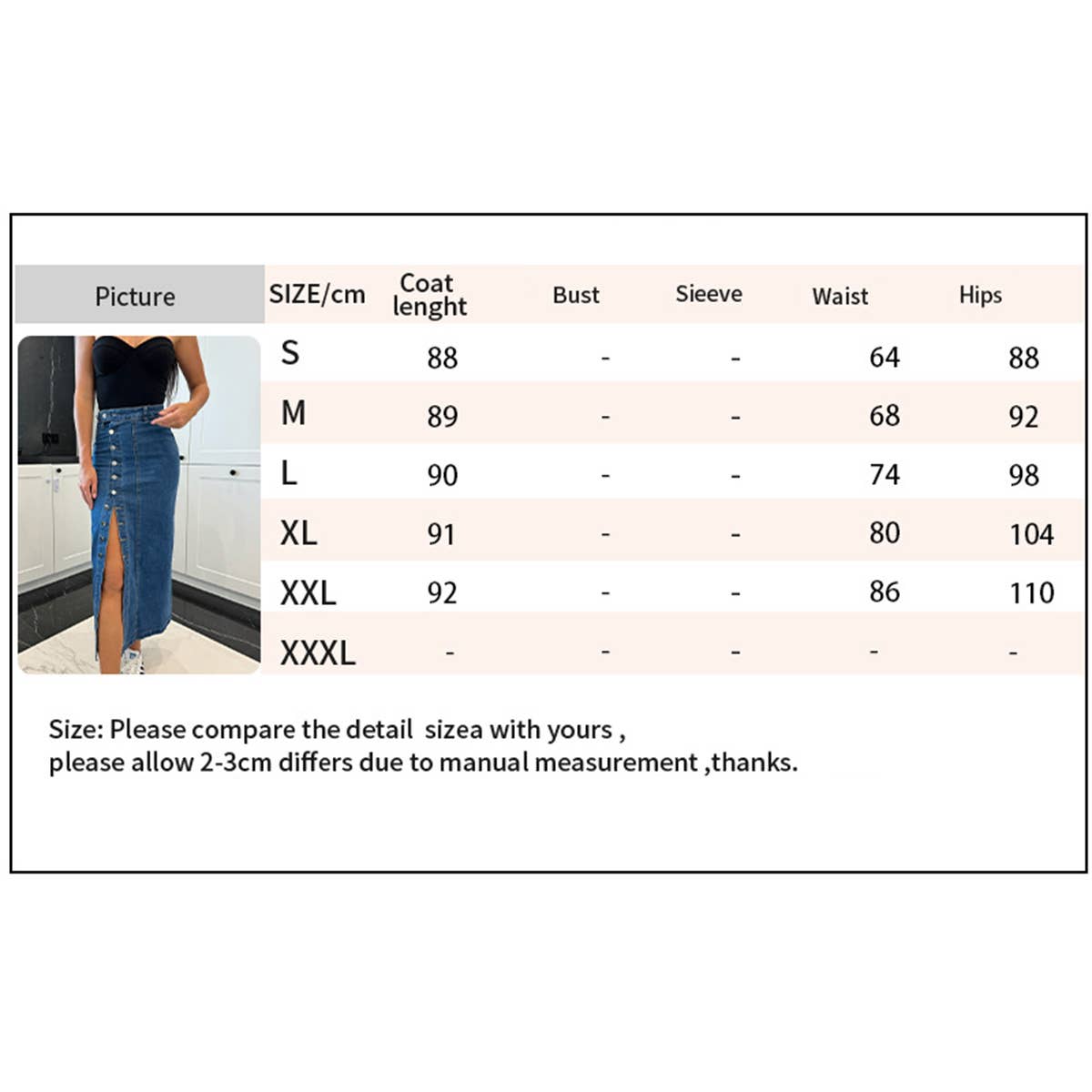 Buttoned asymmetrical high-waisted denim skirt