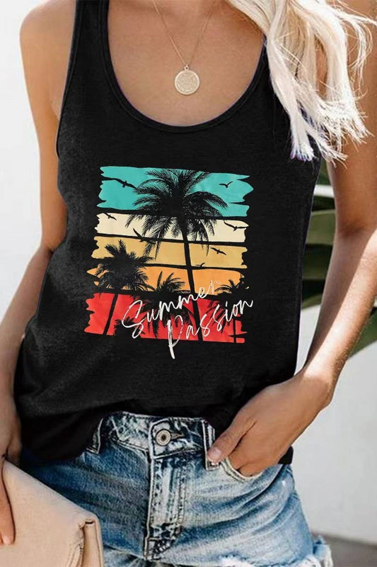 CWTTSL0259_SLEEVELESS TANK TOP MONOGRAM PRINT T-SHIRT