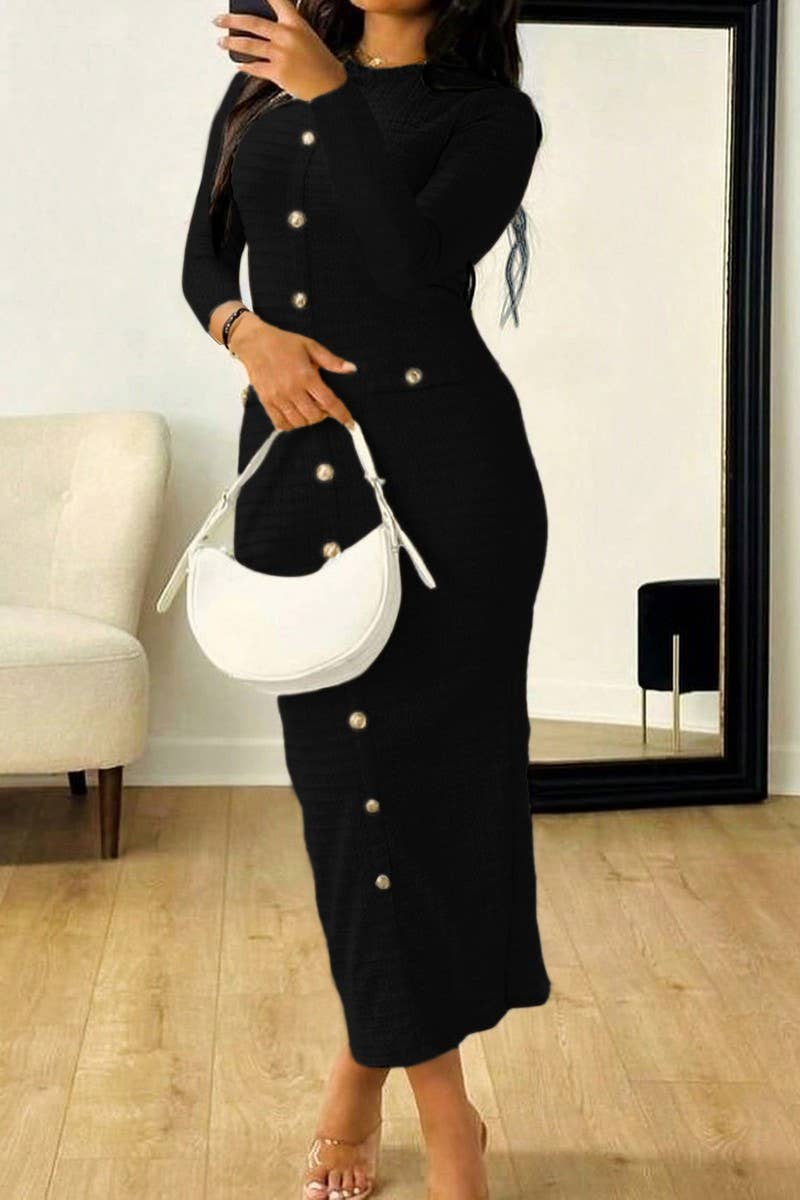 CWDMD01179_ELEGANT SOLID BODYCON MAXI DRESS