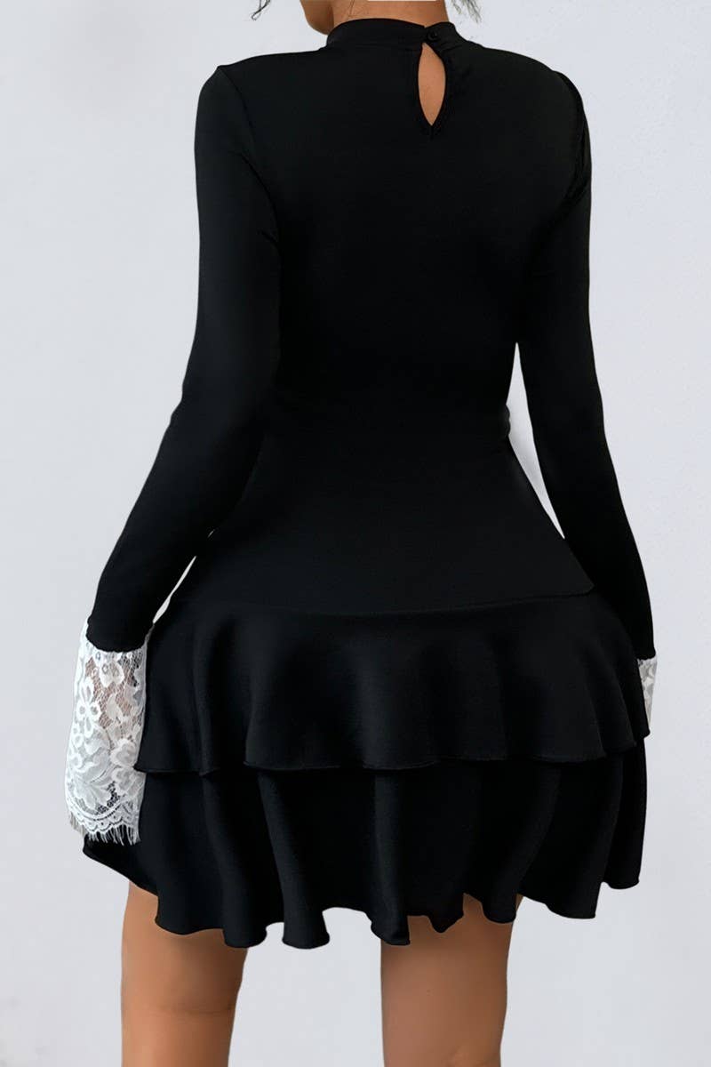 CWDSD8739_LACE PATCHWORK VINTAGE ELEGANT PARTY DRESS