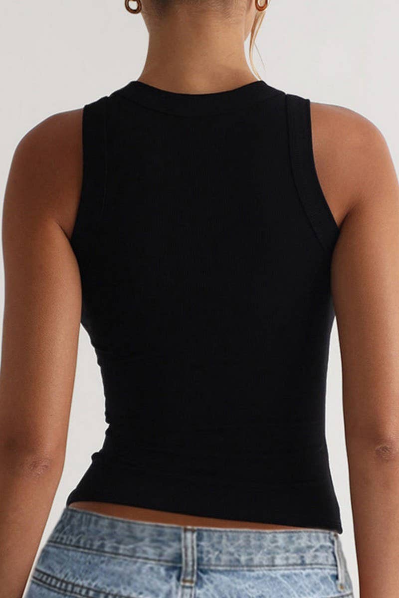 CWTTSL0386_CASUAL SOLID COLOR SEXY RIBBED VEST