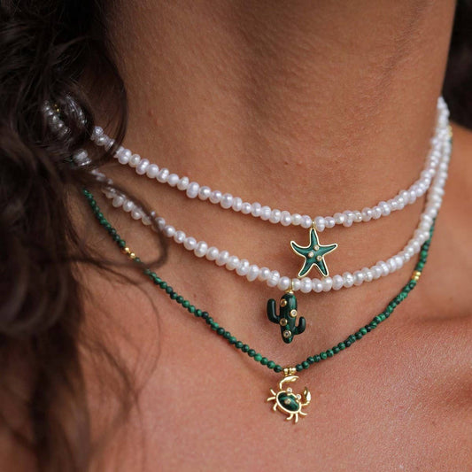 Cactus Pearl Beaded Choker ??Sweet Luxe Necklace_CWAJE4613