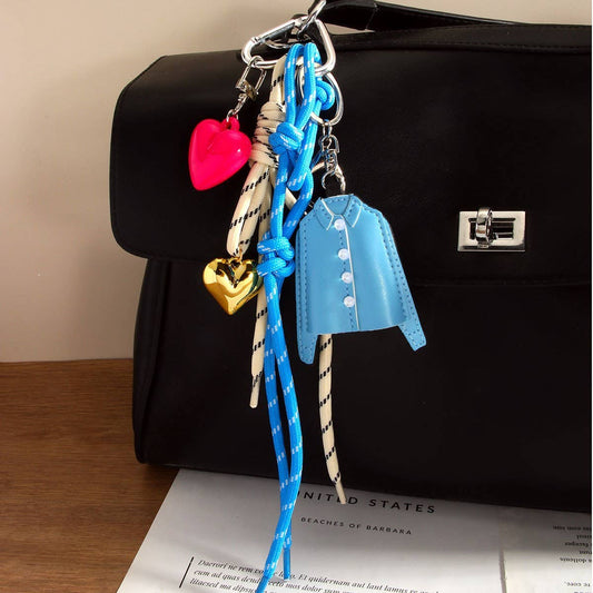 Quirky PU Shirt Keychain with Heart Detail_CWMM7634