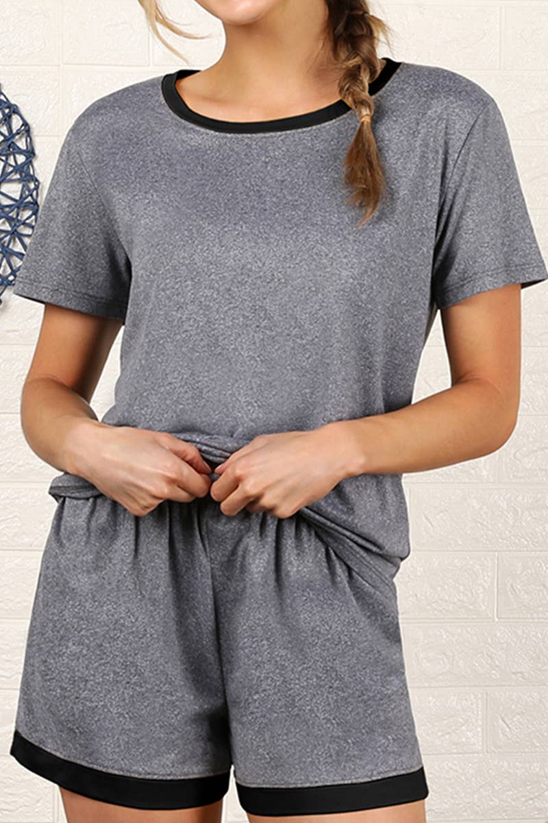 CWSPJ031-P_SHORT SLEEVE TOP WITH SHORTS PAJAMA SET