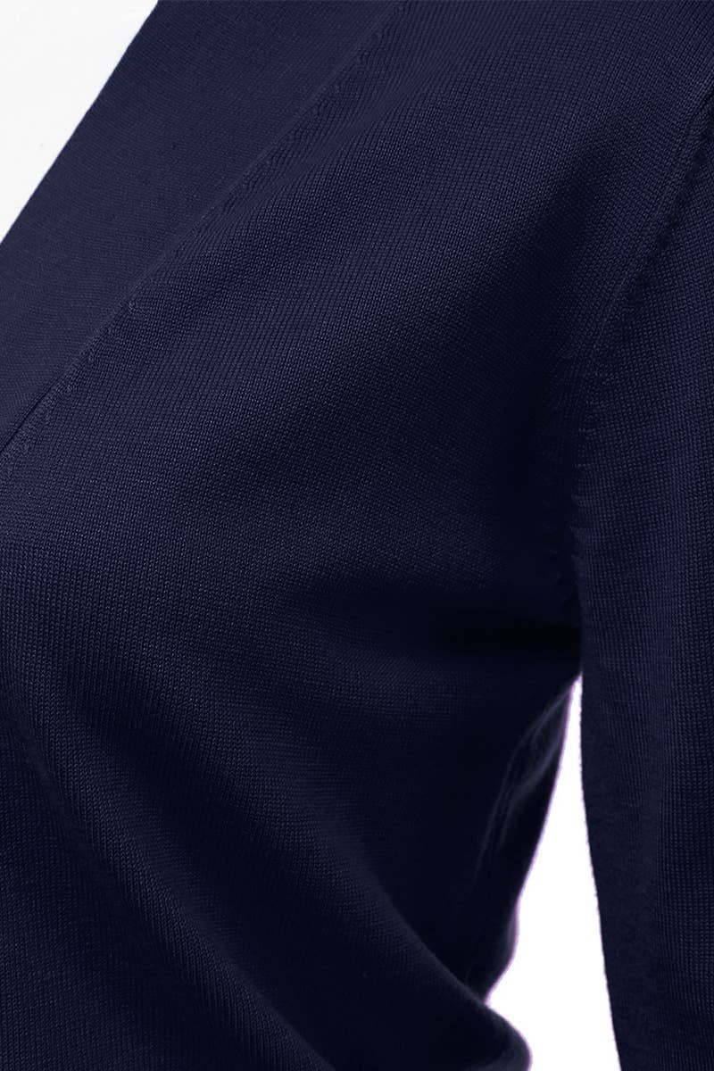 AWOCAS074_Basic 3/4 Sleeve Open Front Cropped Cardigan