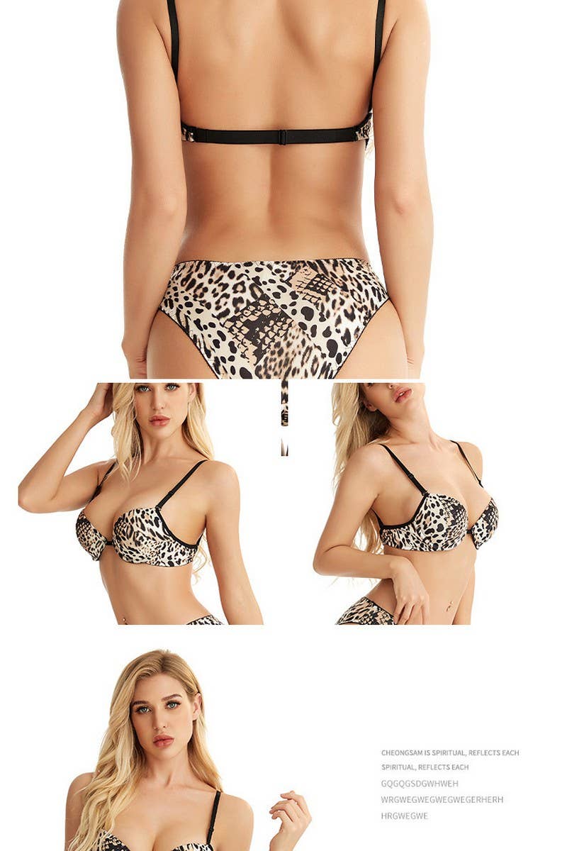 CWMU00276_LEOPARD PRINT SOFT BREATHABLE BRA SET
