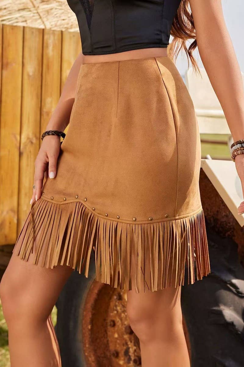 CWBLS0638_NEW SUMMER RETRO FASHION FRINGE SKIRT