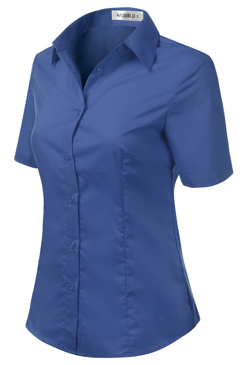 CWTSTS118-P_Slim Classic Short Sleeve Bttn Down Collar Shirt