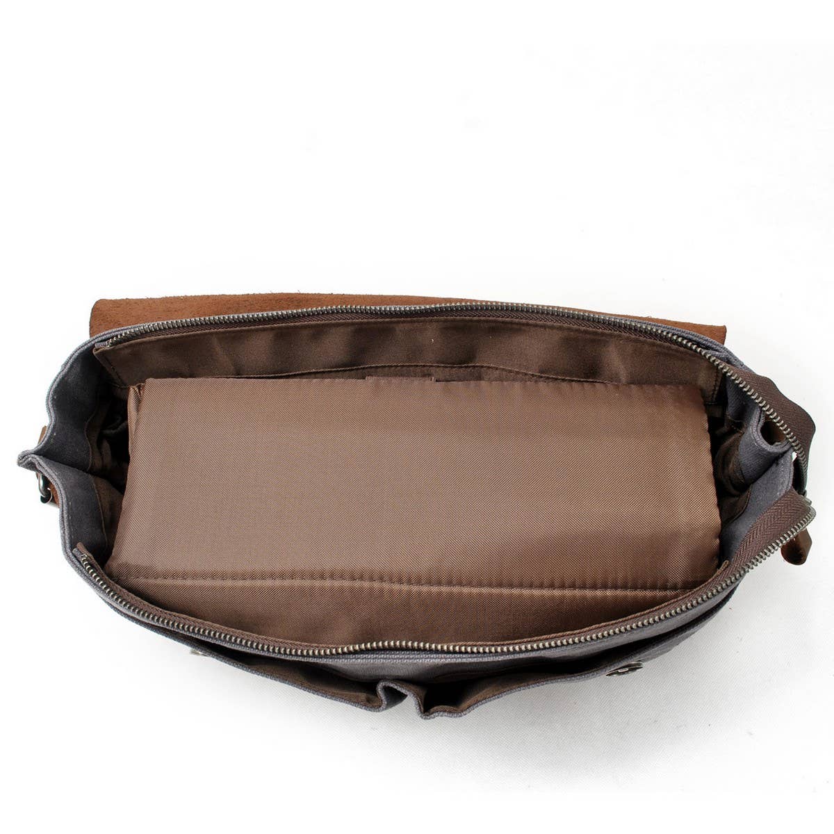 Vintage Waxed Canvas Camera Satchel with Leather_CWAB5572