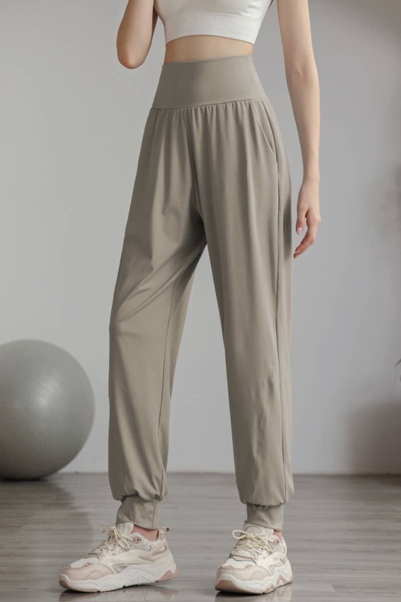 CWBMP0193_FALL HIGH-WAISTED BUNCHED FEET YOGA RUNNING PANTS