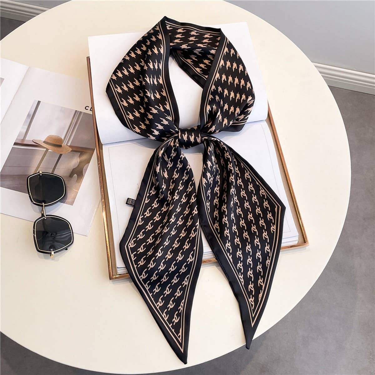 Skinny Silk Scarf for Hair, Neck or Bag Wrap_CWASC1512🎗️
