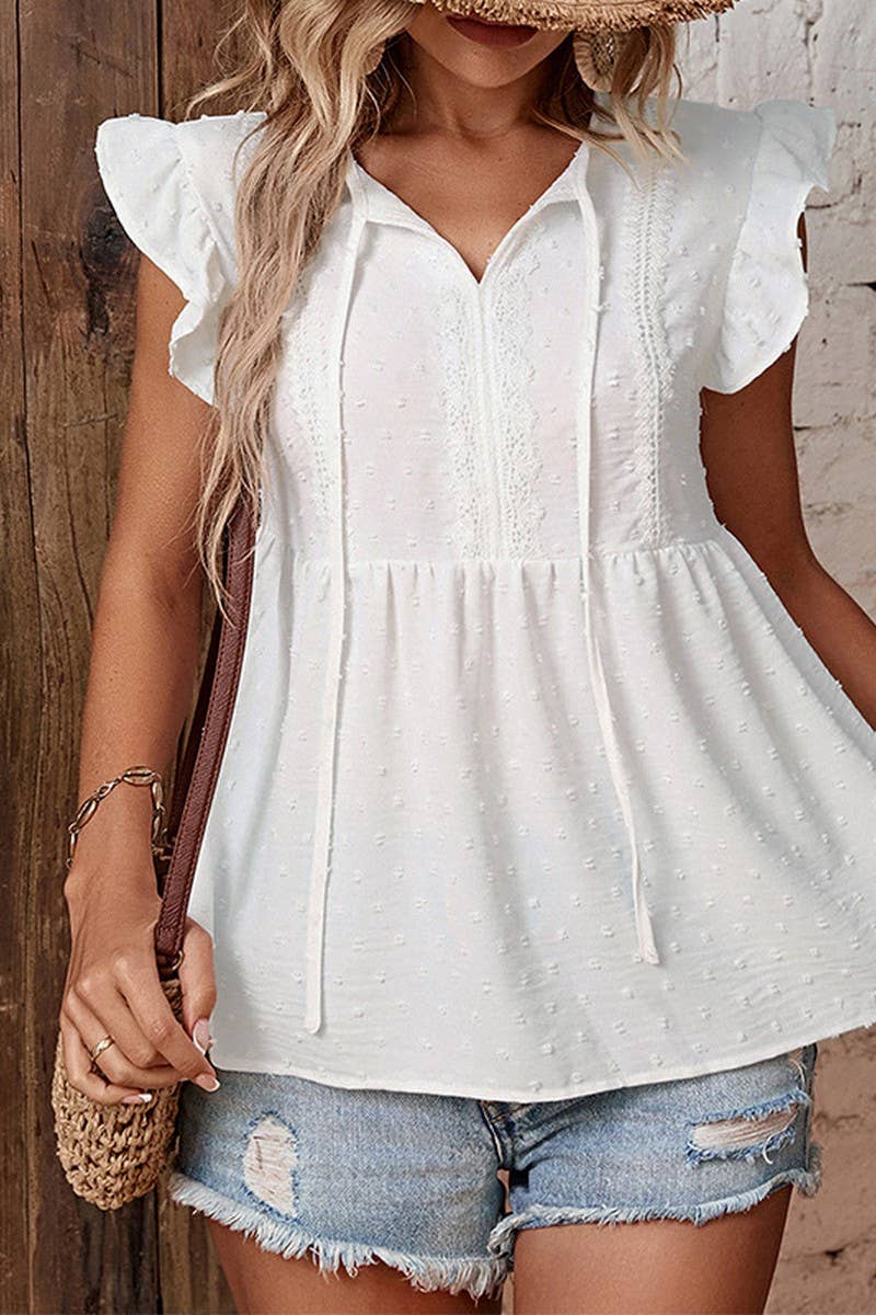 CWTBLS1577_NEW SUMMER FASHION DESIGN RUFFLE SHIRT