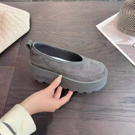 Chunky Leather Birkenstyle Round Toe Sneakers