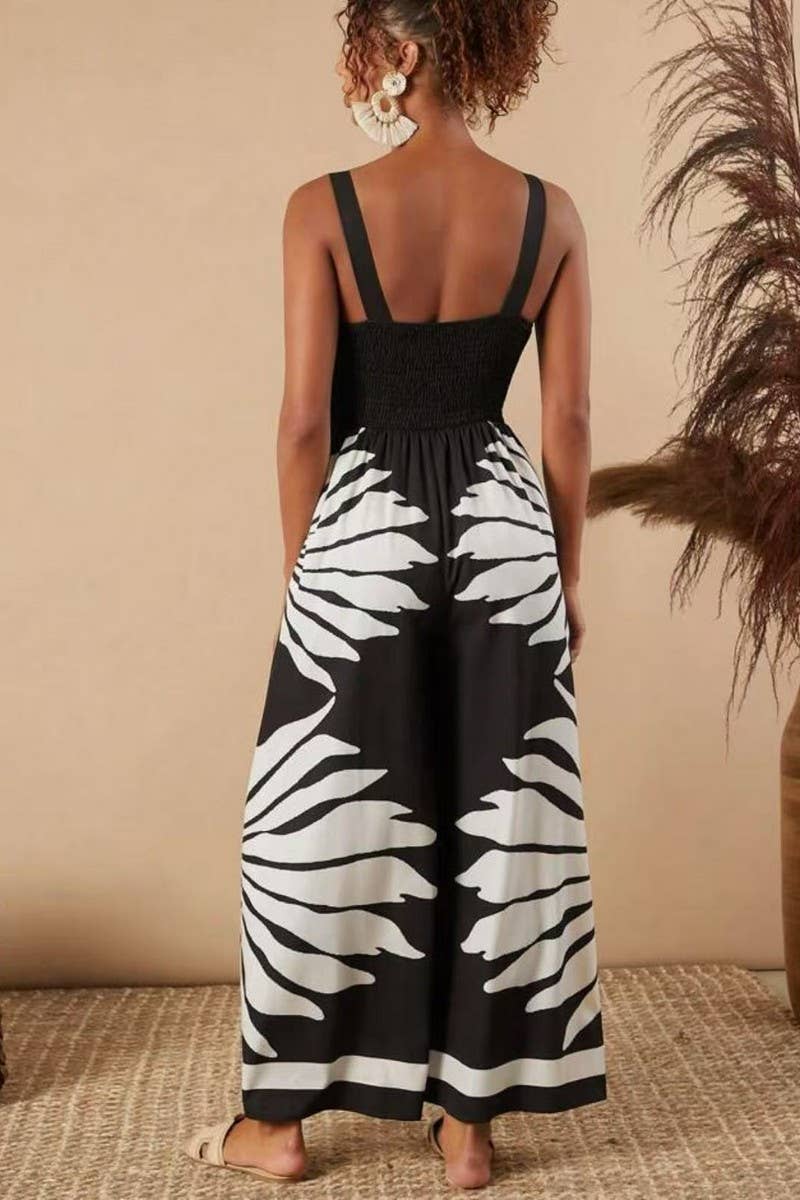 CWSJS1703_PRINTED CASUAL TRENDY CAMI JUMPSUIT