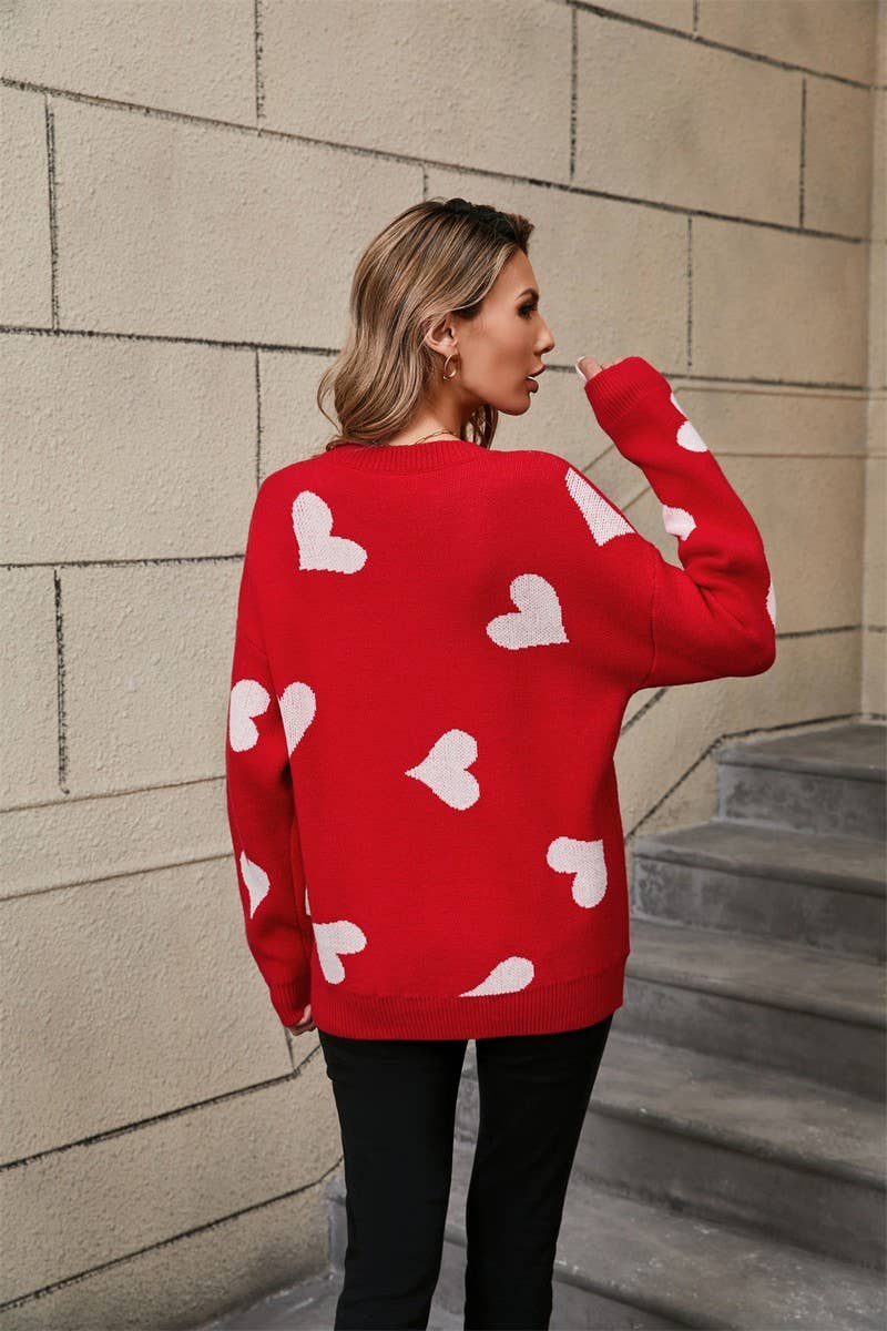 CWOSWL5762_VALENTINE'S DAY HEART LONG SLEEVE KNITTED SWEATER
