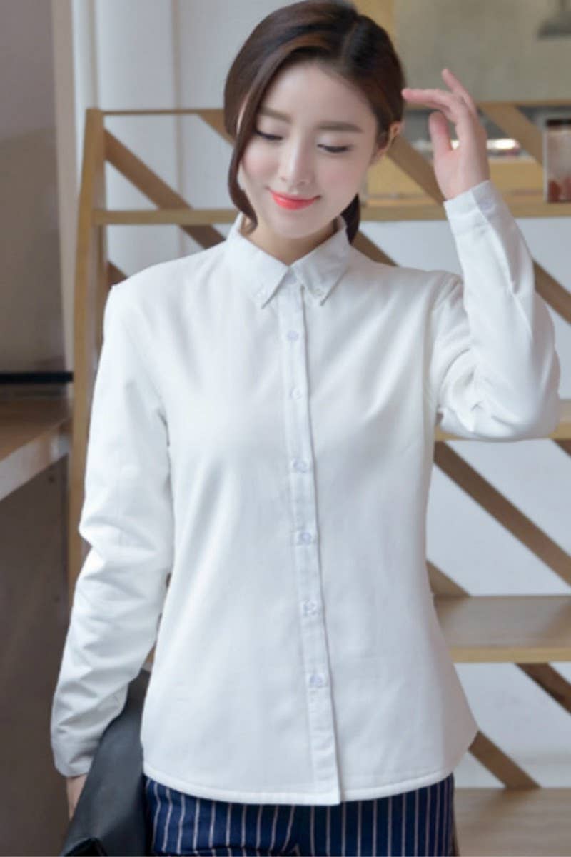 CWTSTL2243_CANDY COLOR PLUSH THICKENED SHIRT BOTTOMING SHIRT