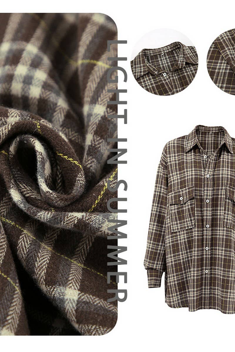 CWTBLL00611_CLASSIC RETRO PLAID LONG-SLEEVED SHIRT COATS
