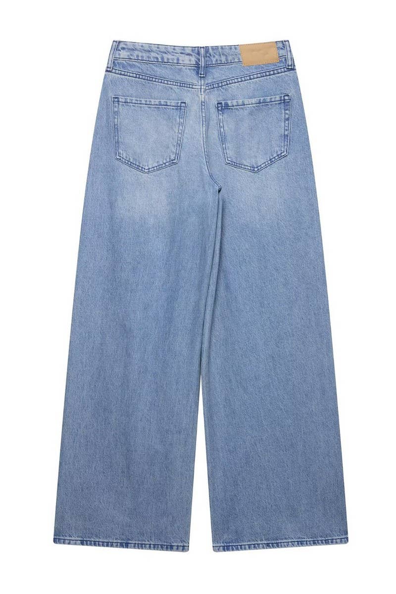 CWSBSSL0145_FASHION DENIM VEST + STRAIGHT PANTS SET