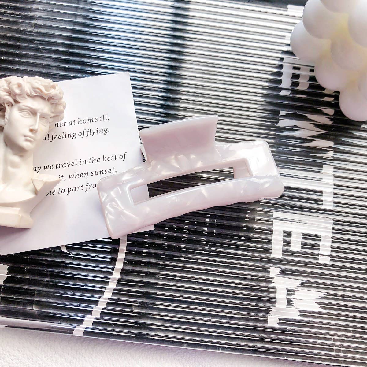 Elegant Square Hair Claw - Medium Acetate Clip_CWAHA1483