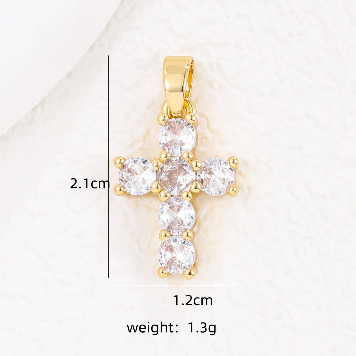 Colorful Zircon December Cross Pendant Necklace