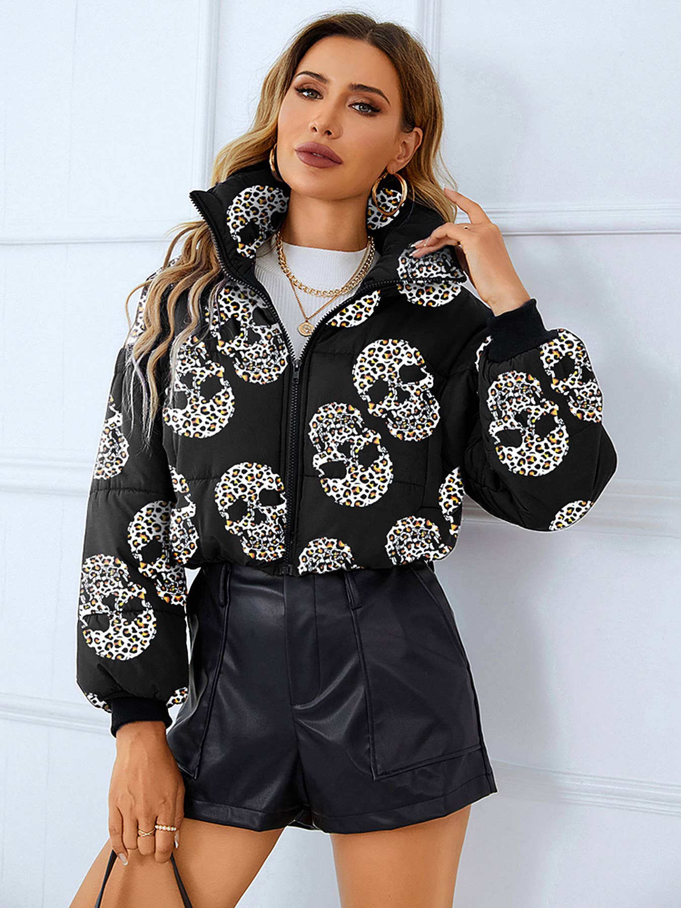 FASHIONABLE COTTON STANDING COLLAR BREAD JACKET